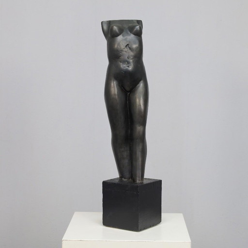 Bronzene stehende weibliche Torso-Skulptur von Francine Govers, 1990er Jahre