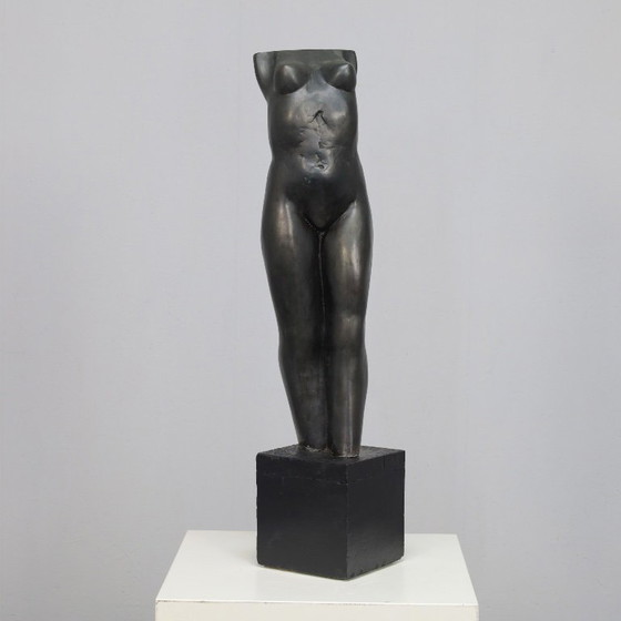 Image 1 of Bronzene stehende weibliche Torso-Skulptur von Francine Govers, 1990er Jahre
