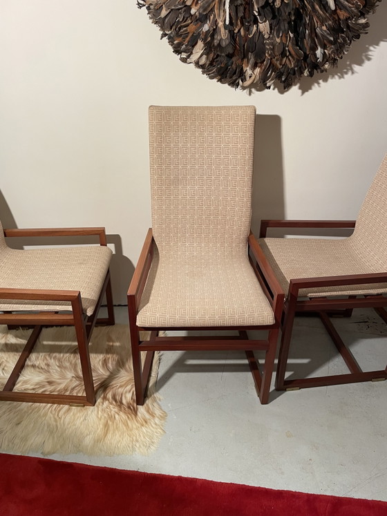 Image 1 of 4 Stühle mit Rautenmuster, entworfen von Pierre Balmain in den 1980er Jahren