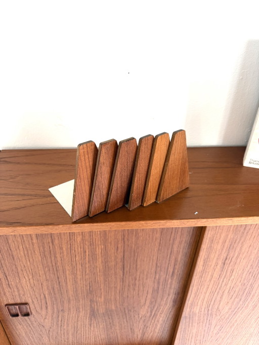 6 fermalibri vintage in teak, Kai Kristiansen anni '60 – boekenkasten, Wood, Metal