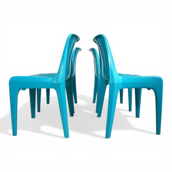 Image 1 of Set van 4 Schröder & Henzelmann Space Age eetkamerstoelen, 1970