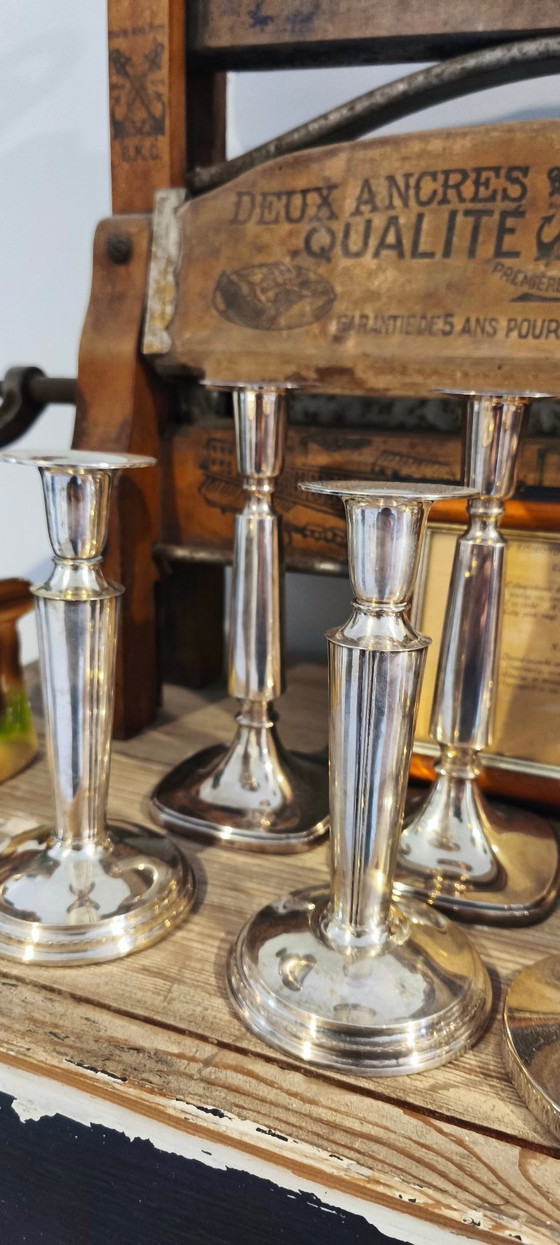 Image 1 of Silver candlesticks, 5 pairs, 10 pcs.