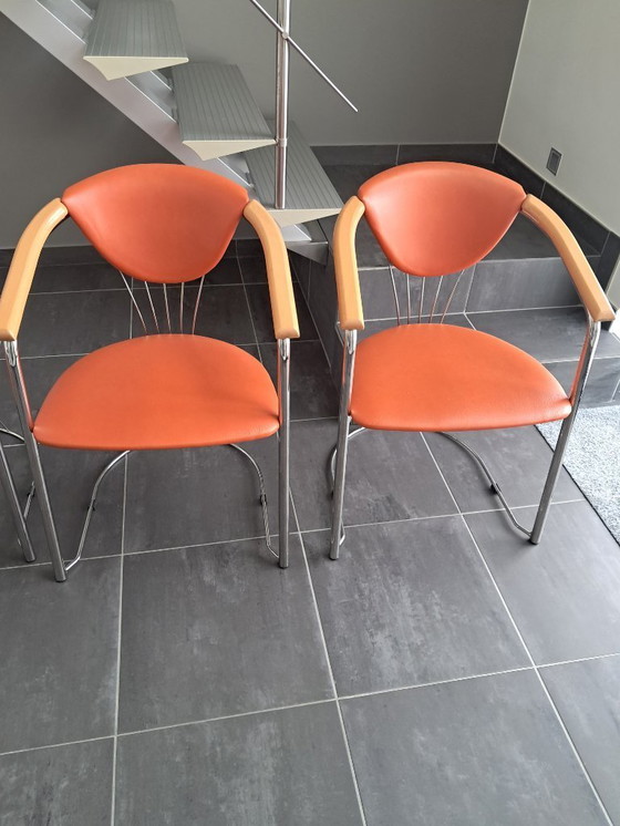 Image 1 of Set of 4 Italian design chairs, Effezeta