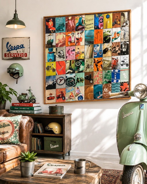 Grande toile de collage Vespa