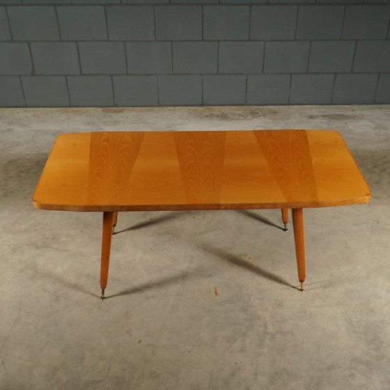 Image 1 of Table basse vintage en noyer – réglable – années 1970