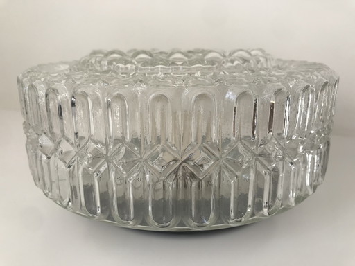 Plafonnier / Lampe de plafond en verre vintage - Massive