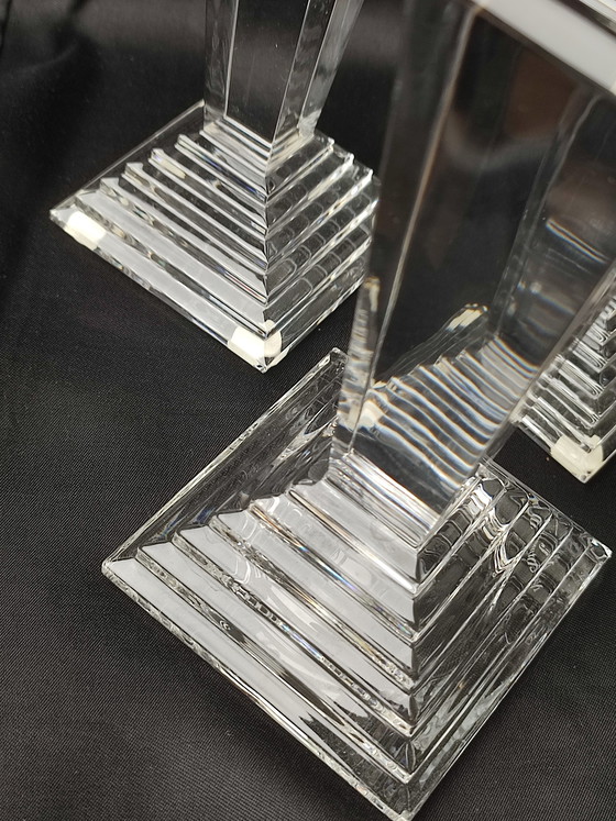 Image 1 of Trio 3 Nachtmann Bavarian crystal candlesticks cash register