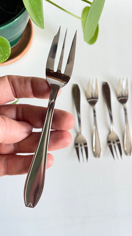 Image 1 of 12 Fourchettes à DESSERT Inox Vintage