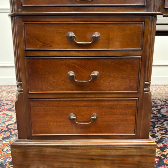 Scrivania da partner inglese classica molto grande – Scrivanie, Leather, Wood (photo 12 of 20)