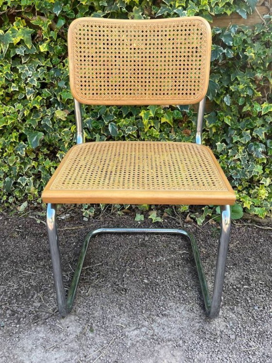 Image 1 of Stuhl aus Holz und Rohrgeflecht im Stil von Marcel Breuer