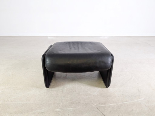 Pouf originale De Sede DS 2018, in pelle, design nero