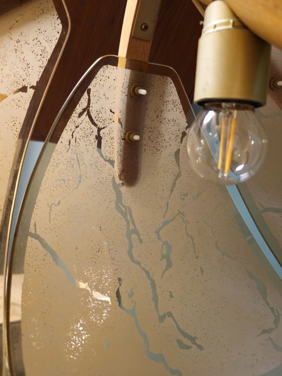 Image 1 of Vintage Table Lamp Desk Lamp Wood Glass Brass