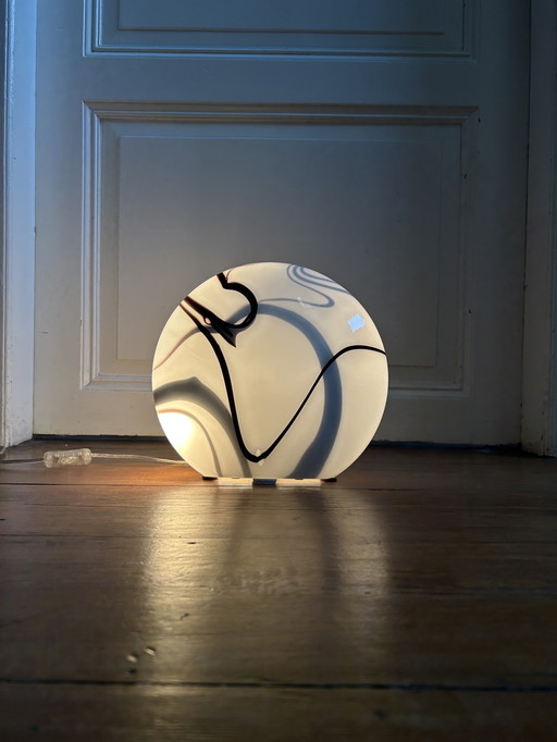Lampe design à motif tourbillon zébré – Zijlstra Tiel NL – Années 1990