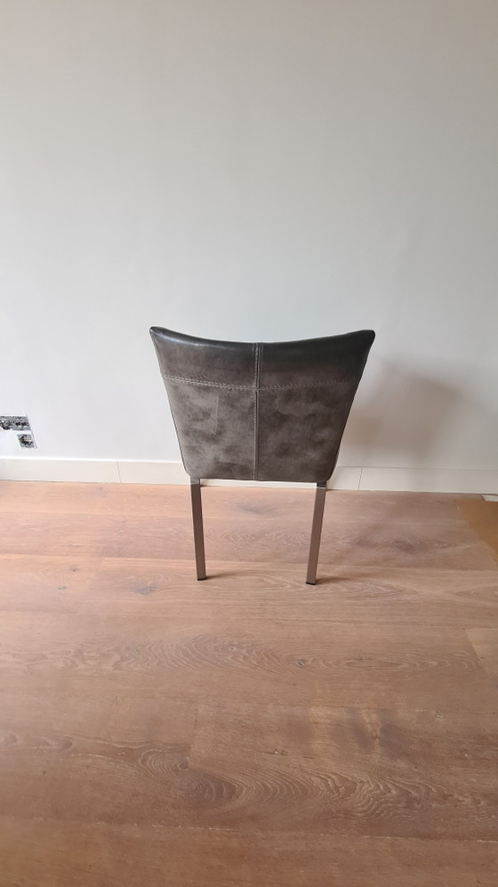 6 x Leather Dining Chairs – rvs (photo 2 of 5)