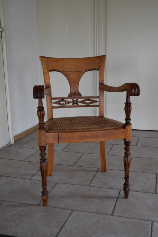 Anglo-Indian Rattan Chair in Regency Style – eetkamerstoelen, Wicker
