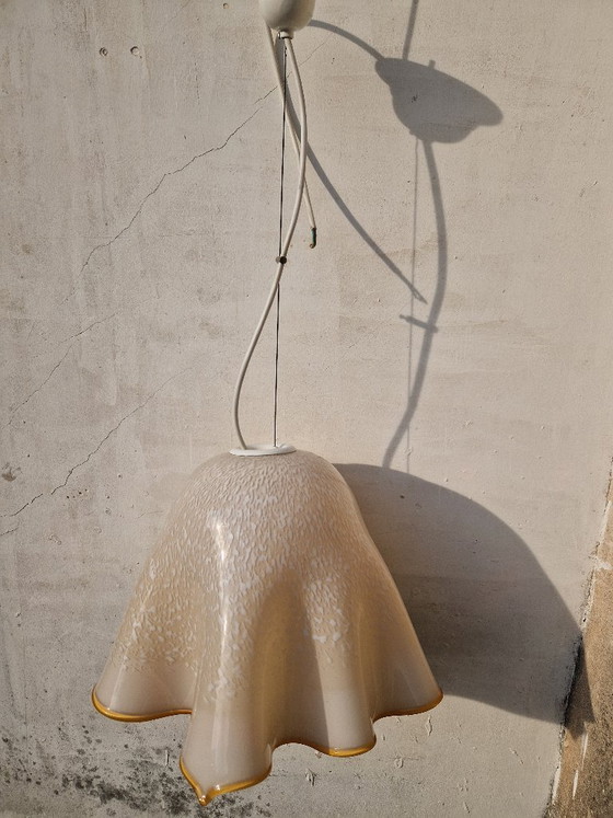 Image 1 of Lampe suspendue mouchoir en verre de Murano