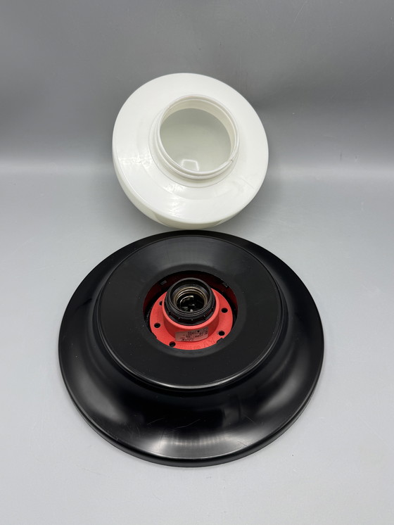 Image 1 of Plastic ceiling lamp in a modern black and white design