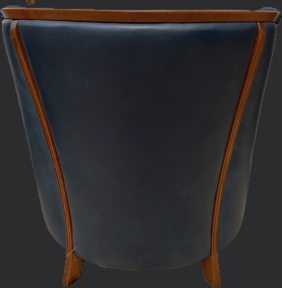 Image 1 of Jugendstil leder fauteuil 