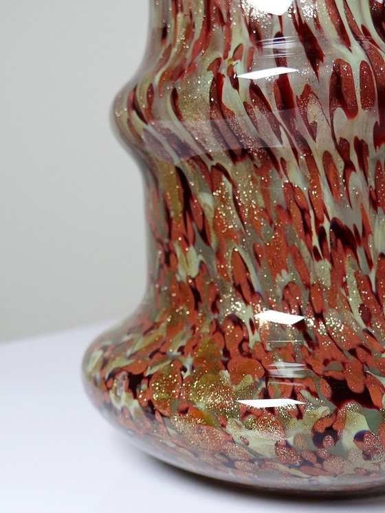 Image 1 of Vase Verre Moucheté Aventurine Copper Inclusions Art Deco Style Legras