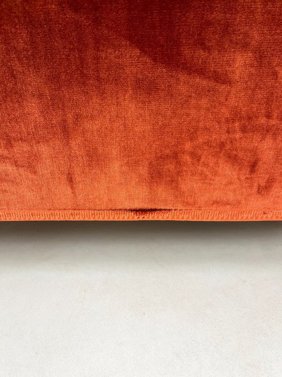Image 1 of Rust-Orange Velvet Sofa
