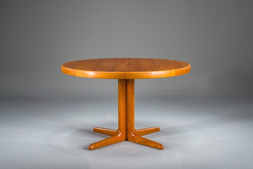 Vintage Round Teak Dining Table, 1960s