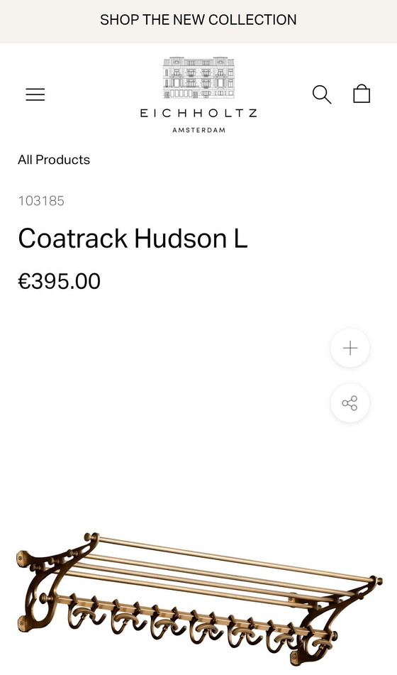 Image 1 of Eichholtz Hudson L coat rack, wall coat rack, train coat rack