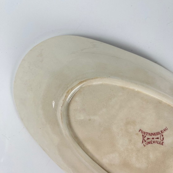 Image 1 of Piatto da portata ovale con manico laterale, KG Lunéville, Ironstone, "Fontainebleau", rosa, XIX secolo