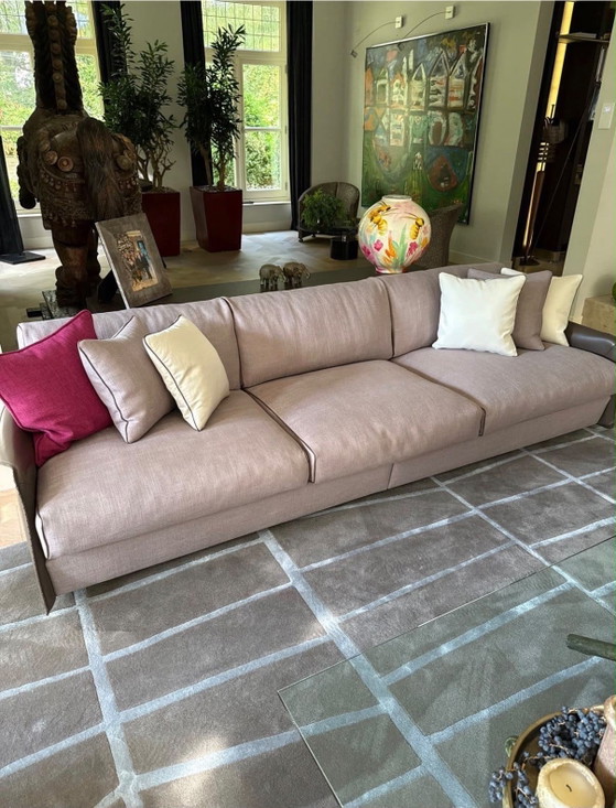 Giorgietti sofa 2 x, Giorgetti, Leather, Textile, Brown (photo 2 of 5)