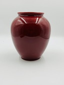 Vase vintage en céramique émaillée rouge bordeaux