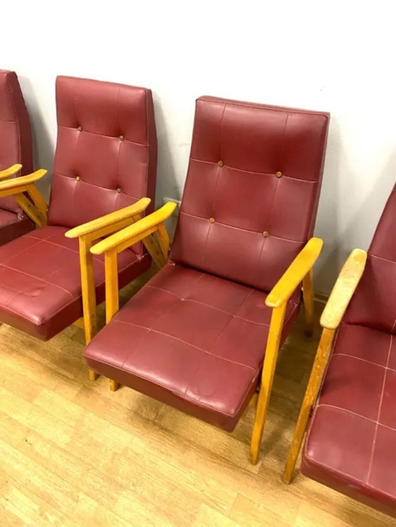 Image 1 of Ensemble de 4 fauteuils rétro, intérieur de Prague, années 1960, Tchécoslovaquie