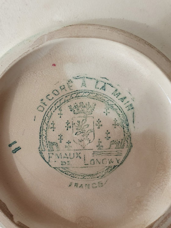 Grande Assiette / Assiette Murale Émaux De Longwy – 37 Cm – Milieu 20ème Siècle – Objets déco, Ceramic (photo 7 of 9)