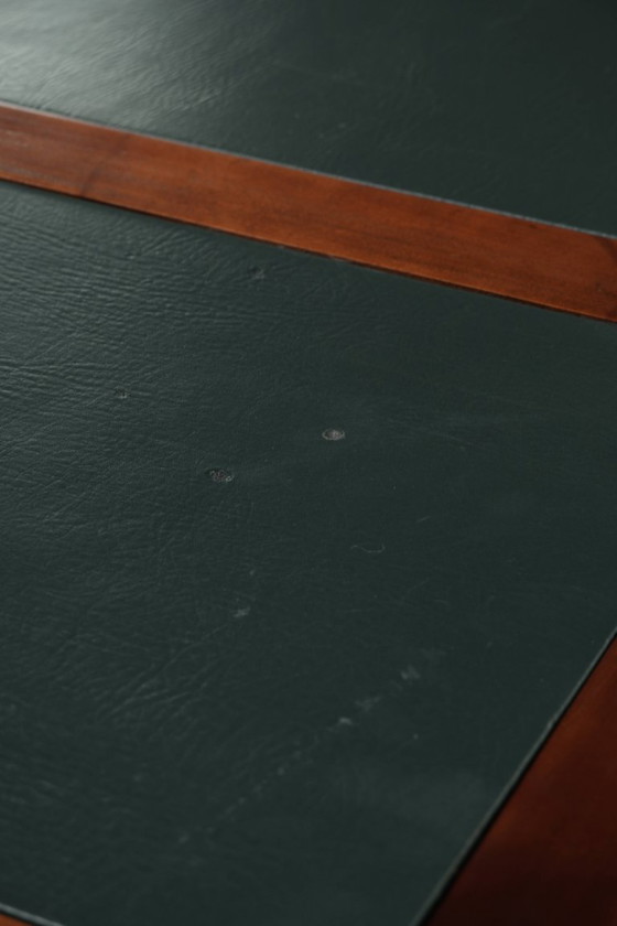 Bureau de partenaire Chesterfield luxueux et pratique avec plateau en cuir vert de style anglais – Bureaux (photo 11 of 16)