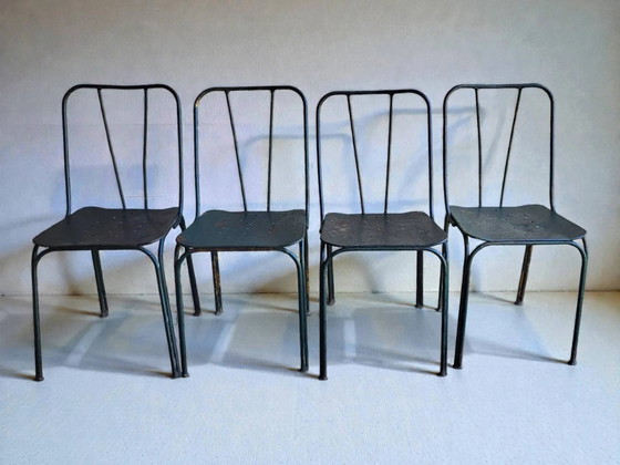 Tuinstoelen Parc et Jardin de Paris, jaren 50 (*4) – Tuinmeubelen, Iron (photo 2 of 13)