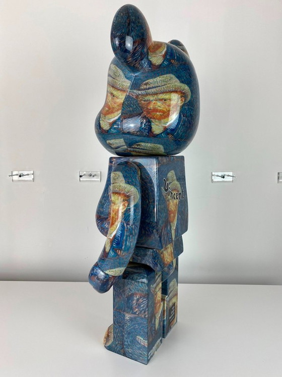 Image 1 of Bearbrick Van Gogh Museum Self-portrait with gray Felt Hat 1000% MEDICOM toys