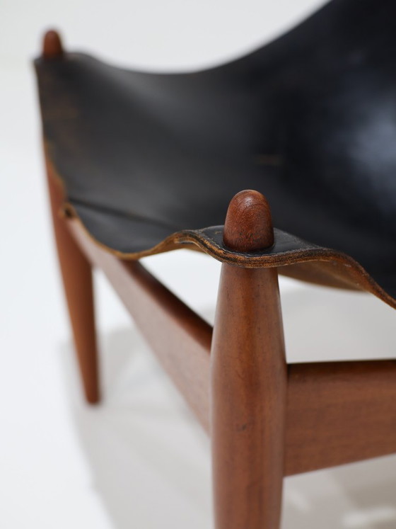 Illum Wikkelsø 272 Fauteuil Zwart Leer Teak Deens 1960s – Leather, Wood (photo 7 of 16)