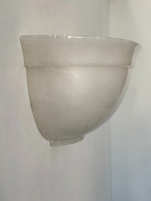 Coppia di applique da parete vintage in alabastro, Francia, 1970. – wandlampen, Stone (photo 2 of 7)
