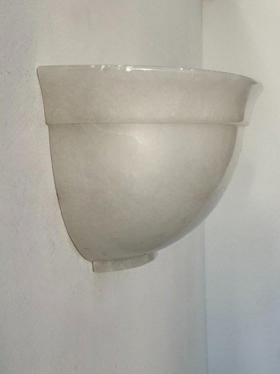 Coppia di applique da parete vintage in alabastro, Francia, 1970. – Stone (photo 2 of 7)