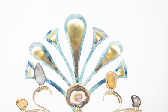 Image 1 of Lampe-Sculpture With Agates - Work by Artisan d'Art