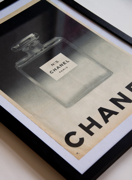 Image 1 of Manifesto pubblicitario originale Chanel n. 5 vintage del 1960 / Incorniciato / 35x25,5 cm / 13,8x10 pollici / Buone condizioni 