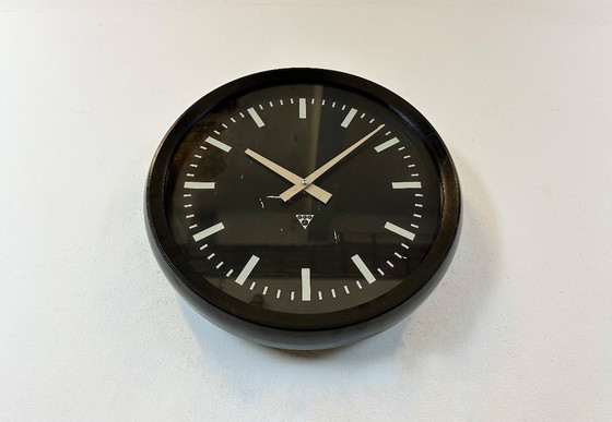 Image 1 of Industrial Bakelite Factory Wall Clock from Pragotron, 1970s