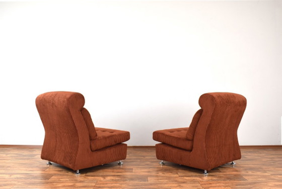 Mid-Century Italian Lounge Chairs, 1970s, Set of 2 – Loveseats, Textile (photo 5 of 17)