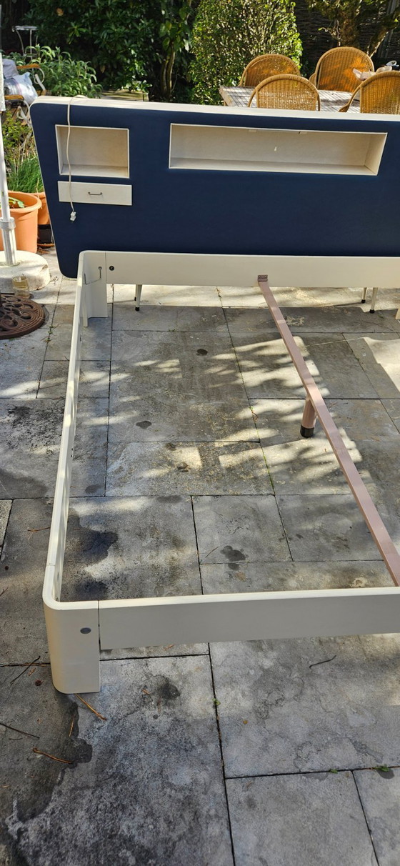 Vintage alert! Midcentury Space Age headboard with 70s Auping bed frame, Bedroom accessories, Metal, Wood (photo 3 of 48)