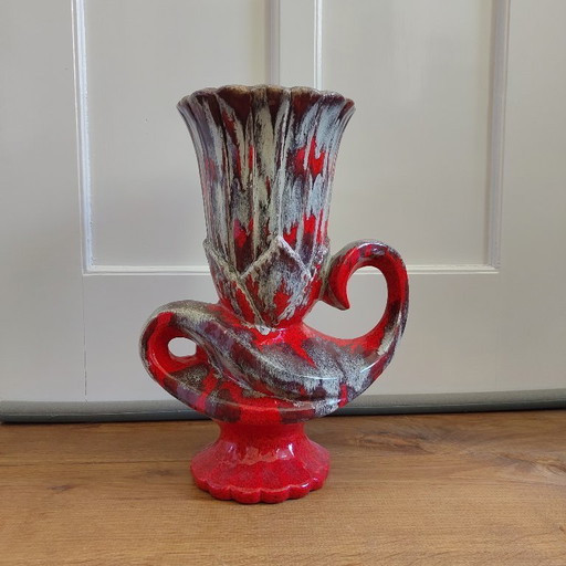Beautiful large colored vase (sixties Vallauris?)