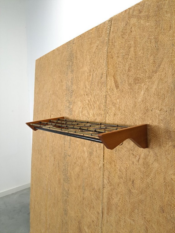 Image 1 of Porte-manteau suédois en teck, noir et or, n° 17