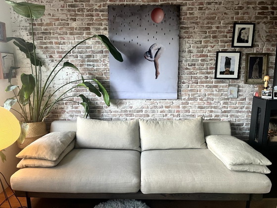 Image 1 of Sofá L'Authentique Ciel - Lino beige/piedra, madera de nogal