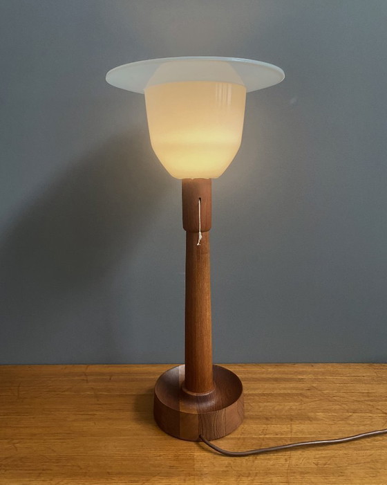 Image 1 of Uno & Östen Kristiansson Teak tablellamp for Luxus Denmark 1970s