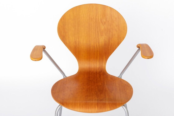 Image 1 of Vintage Desk Chair in Metal & Plywood, 1980s – Minimalist Mid Century Office Chair, Restored Industrial Accent Chair