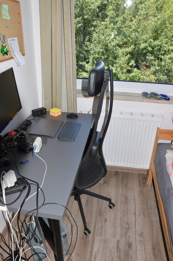 Ikea Järvfjället Bürostuhl aus Echtleder mit Lendenwirbelstütze – Bürostühle, Leather, Metal (photo 3 of 9)