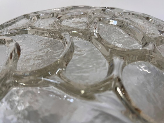 Image 1 of Lampada da soffitto Hillebrand, in vetro chiaro e oro, dell'era spaziale