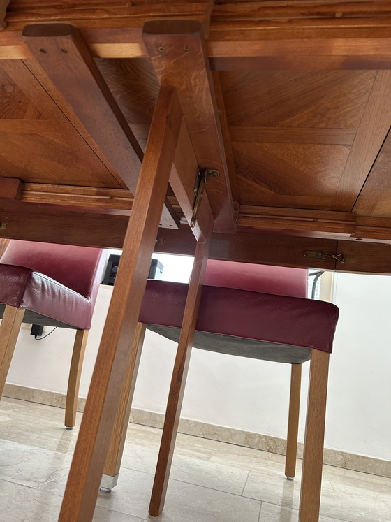 Image 1 of Prachtige massief eiken coulissentafel